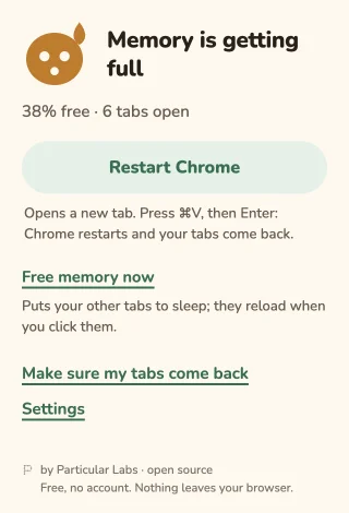 RAM Nudge popup: Getting a little full