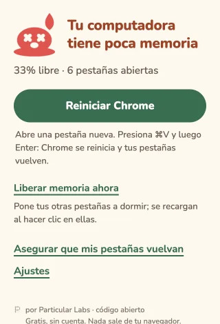 Ventana de RAM Nudge: Hora de un aviso